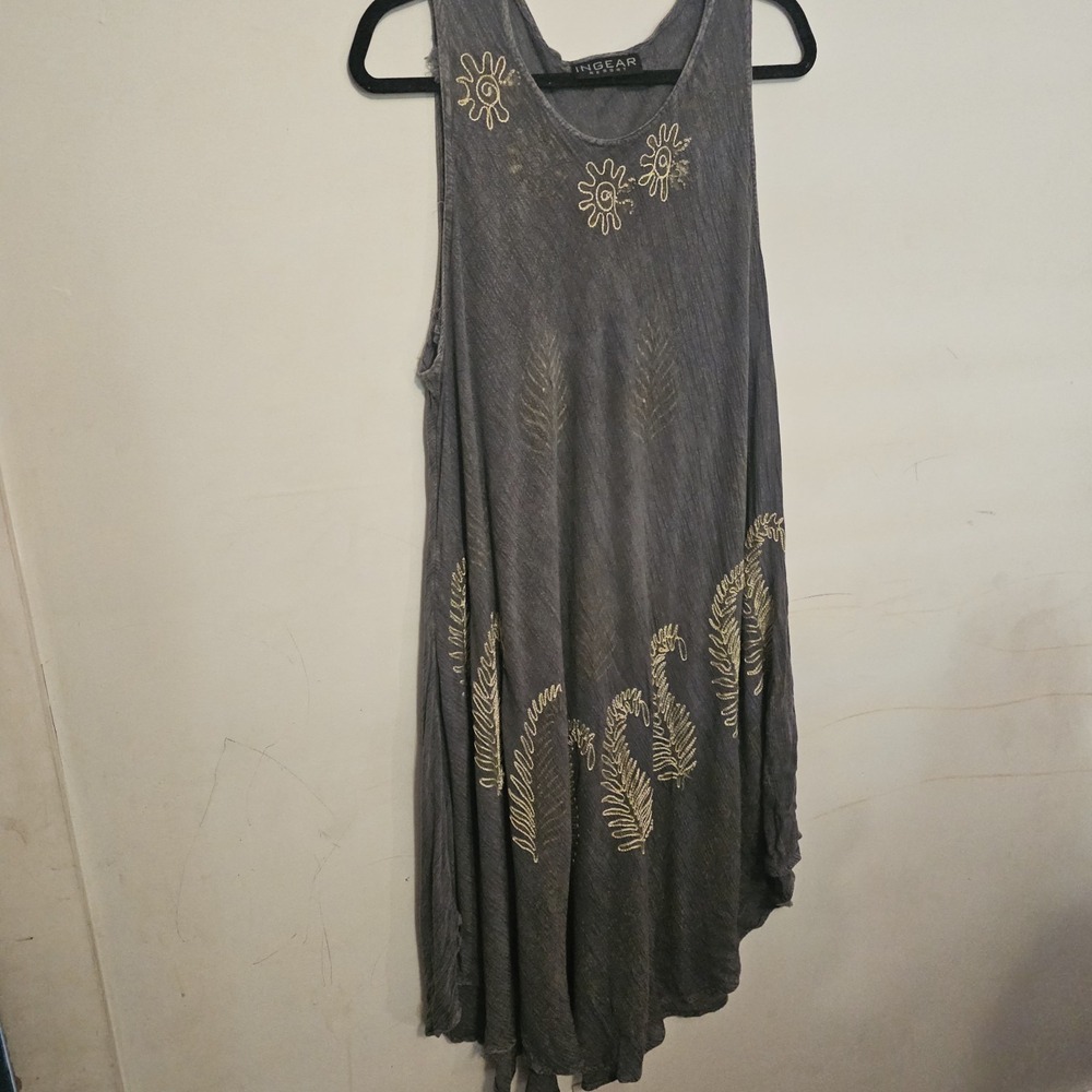 Ingear Women's Resort Flower Printed Maxi Dress‎ Boho Vacation One Size